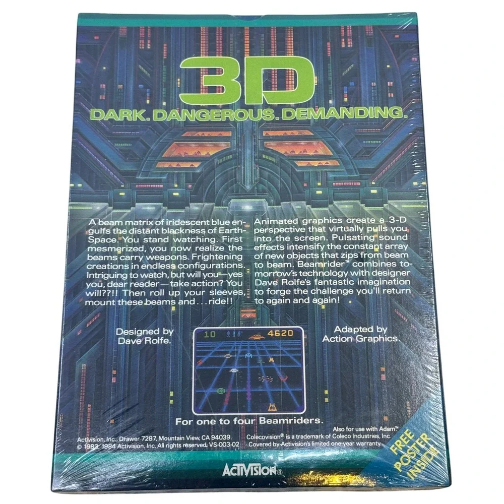 Activision Beamrider ColecoVision Video Game New Sealed Dave Rolfe VS-003-02